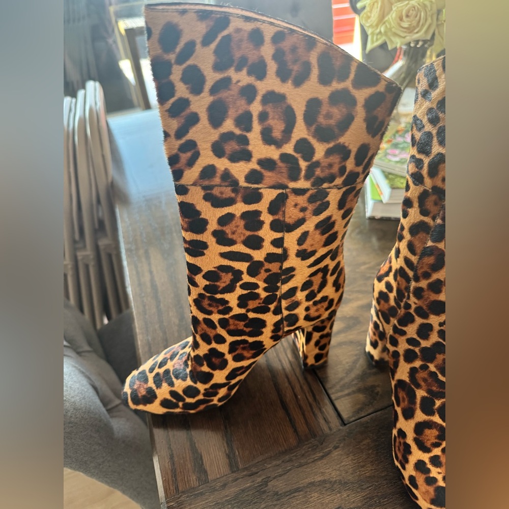 J. Crew Leopard Print Heeled Boots